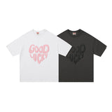 Men T Shirt Summer Casual Tops Men's Clothes Summer Wear National Fashion Boys round Neck Short Sleeve Casual Couple Love Letter T-shirt