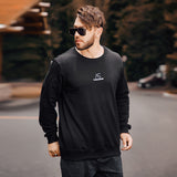 Men plus Size Sweatshirt Autumn and Winter Pullover Sweater Letter Printing Overweight People plus Size Thickened T-shirt
