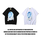 A Ape Print T Shirt Spring and Summer Short Sleeve Mount Fuji Printed Fashion Casual T-shirt