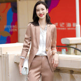 Women Pants Suit Uniform Designs Formal Style Office Lady Bussiness Attire Red Autumn Long Sleeve Suit Coat For Women