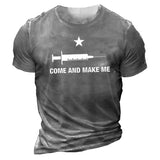 Man T Shirt Black round Neck Loose Print