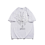 Men's T Shirt Summer Casual Tops Printed Short Sleeve T-shirt Men's Necklace Decorative Half Sleeve High Street Fashionable Half Sleeve