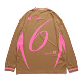 Men Fall Outfits Retro High Street Printed V-neck Long Sleeve T-shirt Loose Couple Casual Baseball Sportswear