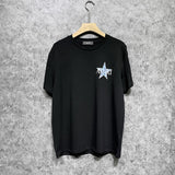 Amiri T Shirt Blue Five-Pointed Star Casual Round Neck