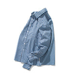 Men Shacket Long Sleeve Autumn Shirt Autumn Cityboy Striped Shirt Lapel Loose Shirt