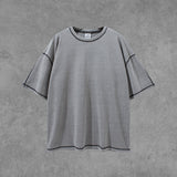 Men's Summer New Patchwork Loose Short-Sleeved Top Sports Casual Retro T-shirt Men's Men's Top