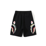 A Bath Ape Shorts Summer Loose Casual Double Camouflage on Side Shark Head Shorts Cropped Pants