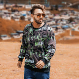Men plus Size Sweatshirt Floral Sweater Loose Sweater