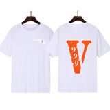 Vlone T shirt Juice Wrld Men's and Women's Printed Hip-Hop Street Fashion Short Sleeve T-shirt
