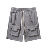 Men's Summer Pocket Shorts Large Size Loose Retro Sports Casual Pants Men's and Women's Pant