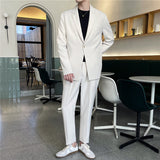 Mens Graduation Outfits Casual Suit Men's Trendy Loose Lightly Mature Suit Men's