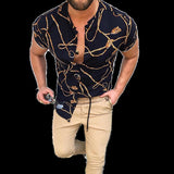 Men's Shirt Fashion Slim Fit Shirt Short Sleeve Shirt Large Size Casual Top Summer Men's Casual Shirt Trendy Fashion Slim Shirt