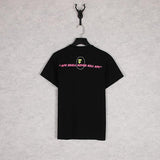 A Ape Print T Shirt Summer Pink Letter Print Short-Sleeve T-shirt