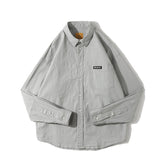 Men Shacket Long Sleeve Autumn Shirt Autumn Shirt Solid Color Fashion Loose Retro Workwear Shirt