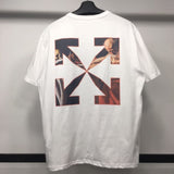 Ow Summer Arrow Print Loose Short Sleeve Cotton Tshirt Owt