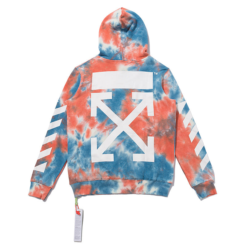 Autumn Printed Tie-Dyed Hooded Sweater For Men And Women