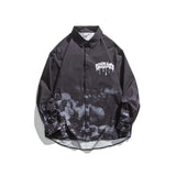 Men Shacket Long Sleeve Autumn Shirt Autumn Leisure Shirt Fashionable Neutral Printing Lapel Shirt