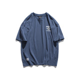 Varsity Jacket for Men Baseball Jackets Short-Sleeved T-shirt Men's Casual Cartoon Baseball Boy Letter Print Loose Sports round Neck