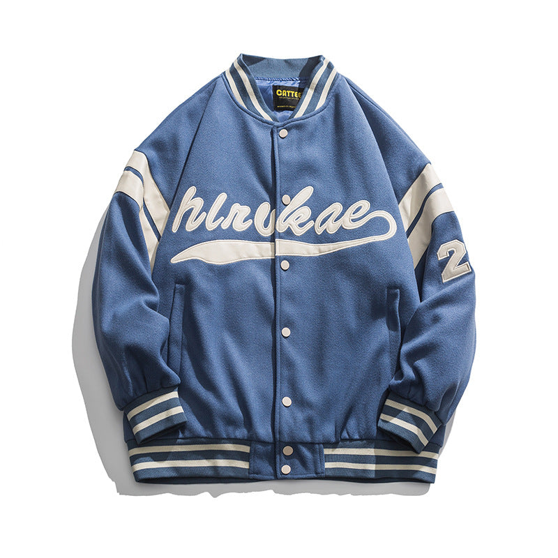 Varsity Spring Large Size Sports Retro Personalized Creative Digital Patch Show Baseball Jacket Men's Jacket Men Jacket