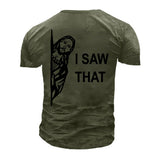 Man T Shirt Black round Neck Loose Print Irregular