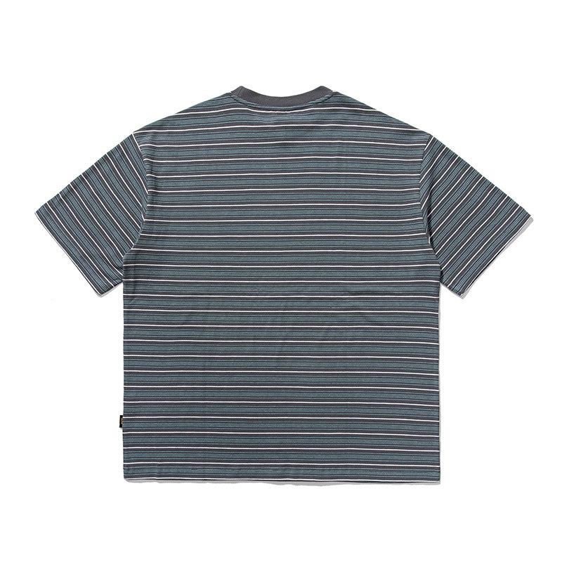 2022 Summer man t shirt Striped round Neck Short Sleeve