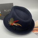 Fedora Hat Jazz Wool Top Hat Universal Warp Knitting Monochrome Performance Cap