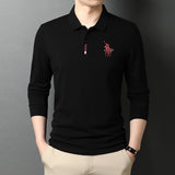 USPA Shirts Cotton Polo Shirt Men's Spring Embroidery Business Long-Sleeved T-shirt
