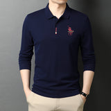 USPA Shirts Cotton Polo Shirt Men's Spring Embroidery Business Long-Sleeved T-shirt