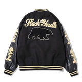 Mens Fall Outfits Bone Embroidery Hip Hop Retro Baseball Uniform Stitching Jacket Jacket