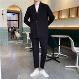 Mens Graduation Outfits Casual Suit Men's Trendy Loose Lightly Mature Suit Men's