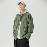 Men Shacket Long Sleeve Autumn Shirt Autumn Print Loose Casual Shirt