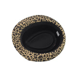 Fedora Hat Leopard Print Woolen Thick Billycock Fedora Hat Fashion British Style Felt Cap