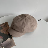 Beret Hat Women's Autumn Retro Fashion Solid Color Octagonal Cap British Painter Newsboy Cap