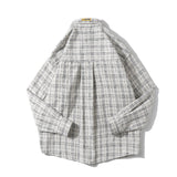 Men Shacket Long Sleeve Autumn Shirt Fall Lapels Cardigan Plaid Shirt for Men