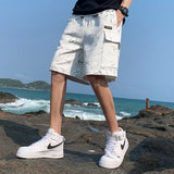 Men Cargo Shorts Workwear Shorts Men's Summer High Street Loose Leisure Sports Fifth Pants Outer Wear Beach Pants