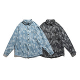 Men Shacket Long Sleeve Autumn Shirt Autumn Leisure Shirt Retro Loose Pockets Plaid Shirt