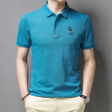 USPA Shirts Short-Sleeved T-shirt Summer Business Men's Embroidery Lapel Polo Shirt