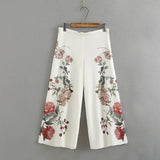 Wide Leg Floral Print Pants Spring Floral Print Casual Wide Leg Pants for Women