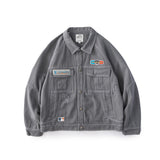 Spring Japanese Lapel Denim Jacket Men's Workwear Broken Large Size Sports Jacket Jacket Trendy Men Jacket