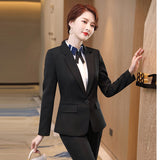 Women Pants Suit Uniform Designs Formal Style Office Lady Bussiness Attire Black Summer Fashion Spring and Autumn Suit Suit