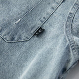 Men Shacket Long Sleeve Autumn Shirt Spring Outfit Shirt Long Sleeve All-Match Solid Color Casual Coat Top Men