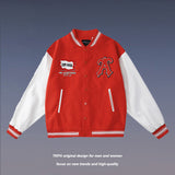Mens Fall Outfits Color Blocking Baseball Uniform Pilot Jacket Coat Winter