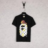 A Ape Print T Shirt Summer Cartoon Anime Animal Print Short Sleeve T-shirt