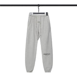 Fog Essentials Pants Autumn and Winter Double-Line Letter Printing Casual Fleece-Lined Trousers for Men and Women