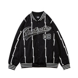 Mens Fall Outfits Retro Alphabet Embroidered Baseball Uniform Jacket Baggy Coat