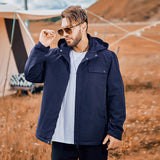 Men plus Size Coats Winter Cotton Coat with Solid Color Coat Thickened Fleece-Lined Warm-Keeping Cotton Clothing Top