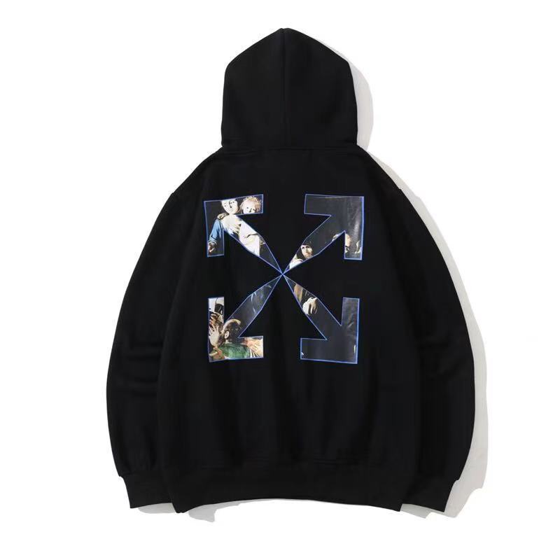 Autumn And Winter Virgin Oil Painting Pattern Printing Hooded Fleece Lined Sweater Men And Women