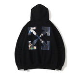 Autumn And Winter Virgin Oil Painting Pattern Printing Hooded Fleece Lined Sweater Men And Women