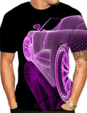 3D T Shirt Top Lapel 3D Road Car