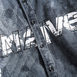 Men Shacket Long Sleeve Autumn Shirt Autumn Vintage Monochrome Printed Shirt Long Sleeve Coat Shirt Men